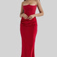 Off-The-Shoulder Slimming Fishbone Silk Gown | Ajanka Inc.