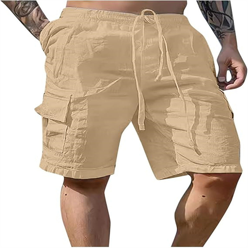 Cotton Linen Drawstring Shorts