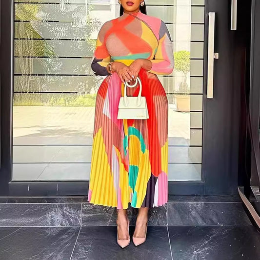 Ladies Pleated Long Dress