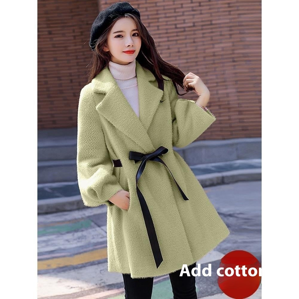 Women's Goat Skin Woolen Coat