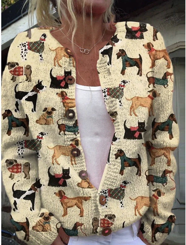 Women's Knitted Sweater with 3D Effect