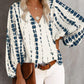 Printed Balloon Sleeve Blouse