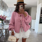 Short Sleeve Hollow Casual Knitted Bow Lace Up Cardigan For Women