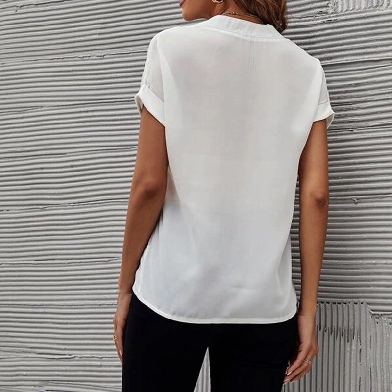 Women's V-neck Short Sleeved Shirt