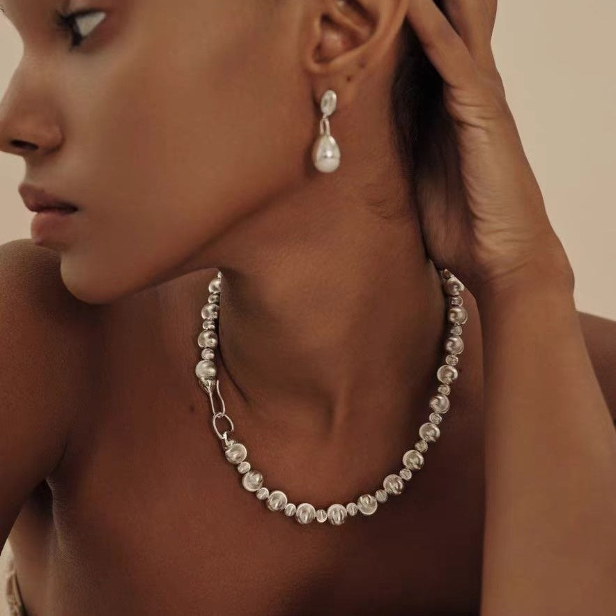 Brushed Beaded Necklace