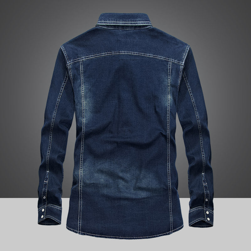 Men's Long Sleeved Denim Shirt