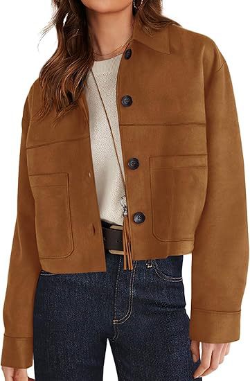 Faux Suede Casual Jacket