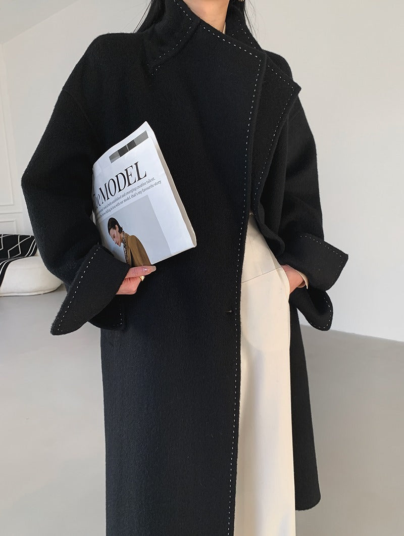 Trendy Double-faced Wool Overcoat