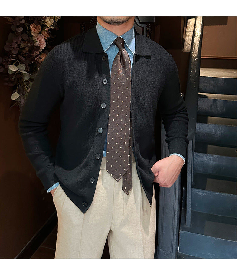 Slim Wool Knitted Vintage Cardigan For Men