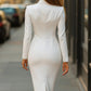 Single Breasted Slim Long Suit Dress