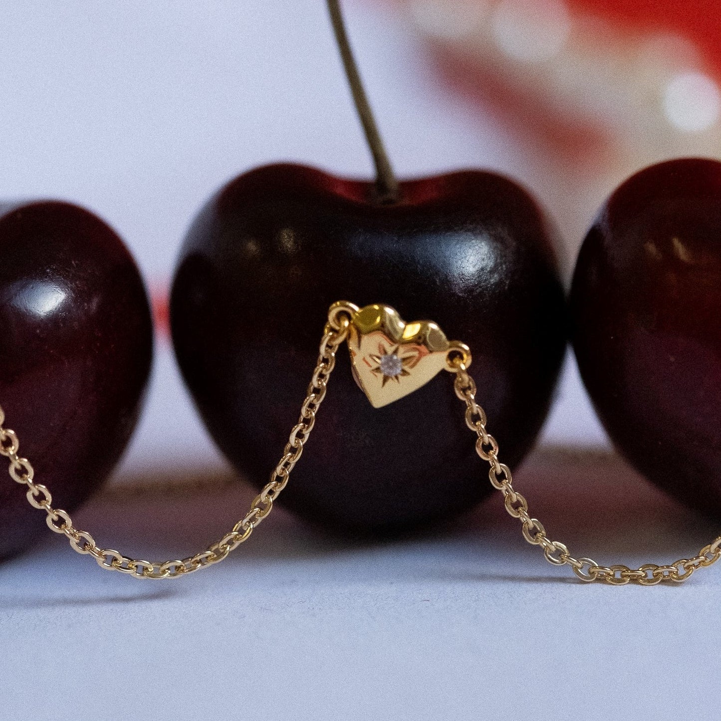 Heart Zircon Necklace Bracelet