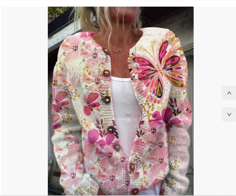 New 3D Printed Knitted Cardigan For Women