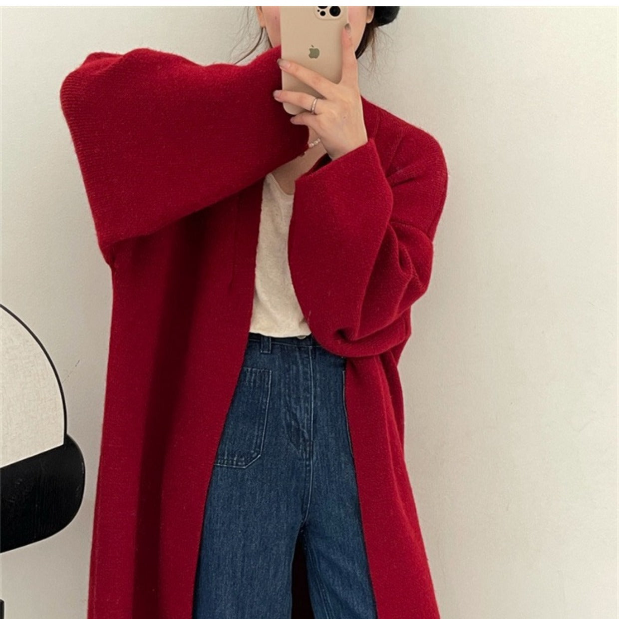 Mid-Length Sweater Cardigan For Women