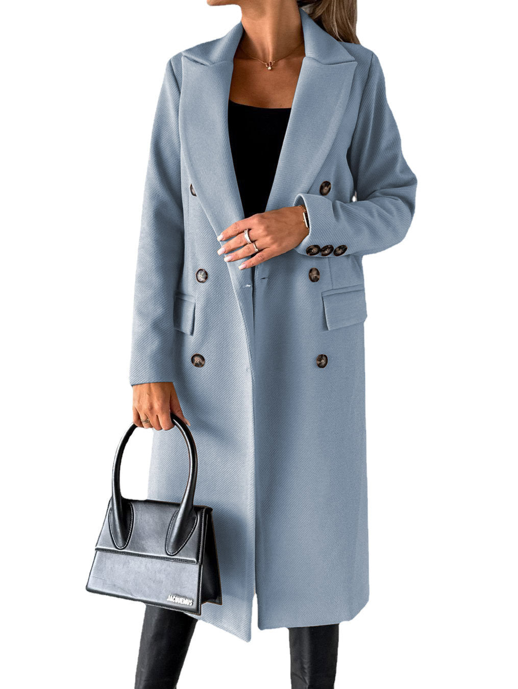 Double Breasted Long Fitted Jacket