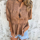 Women's Pleated Button Shirt