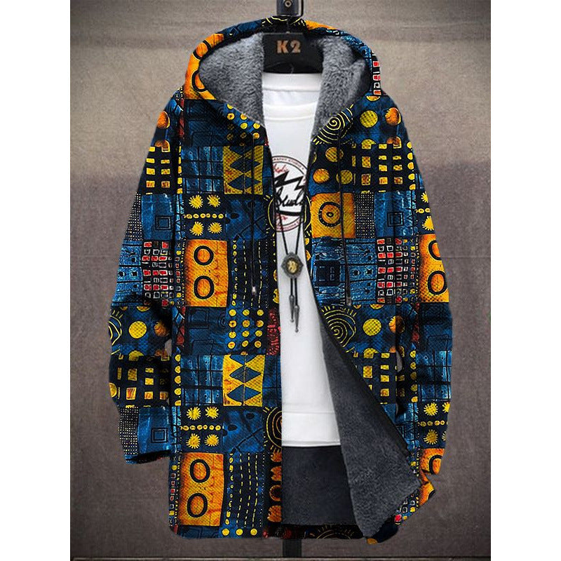 Fashion Digital Printing Fleece Padded Jacket For Men