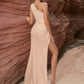 Elegant High Slit One Shoulder Dress