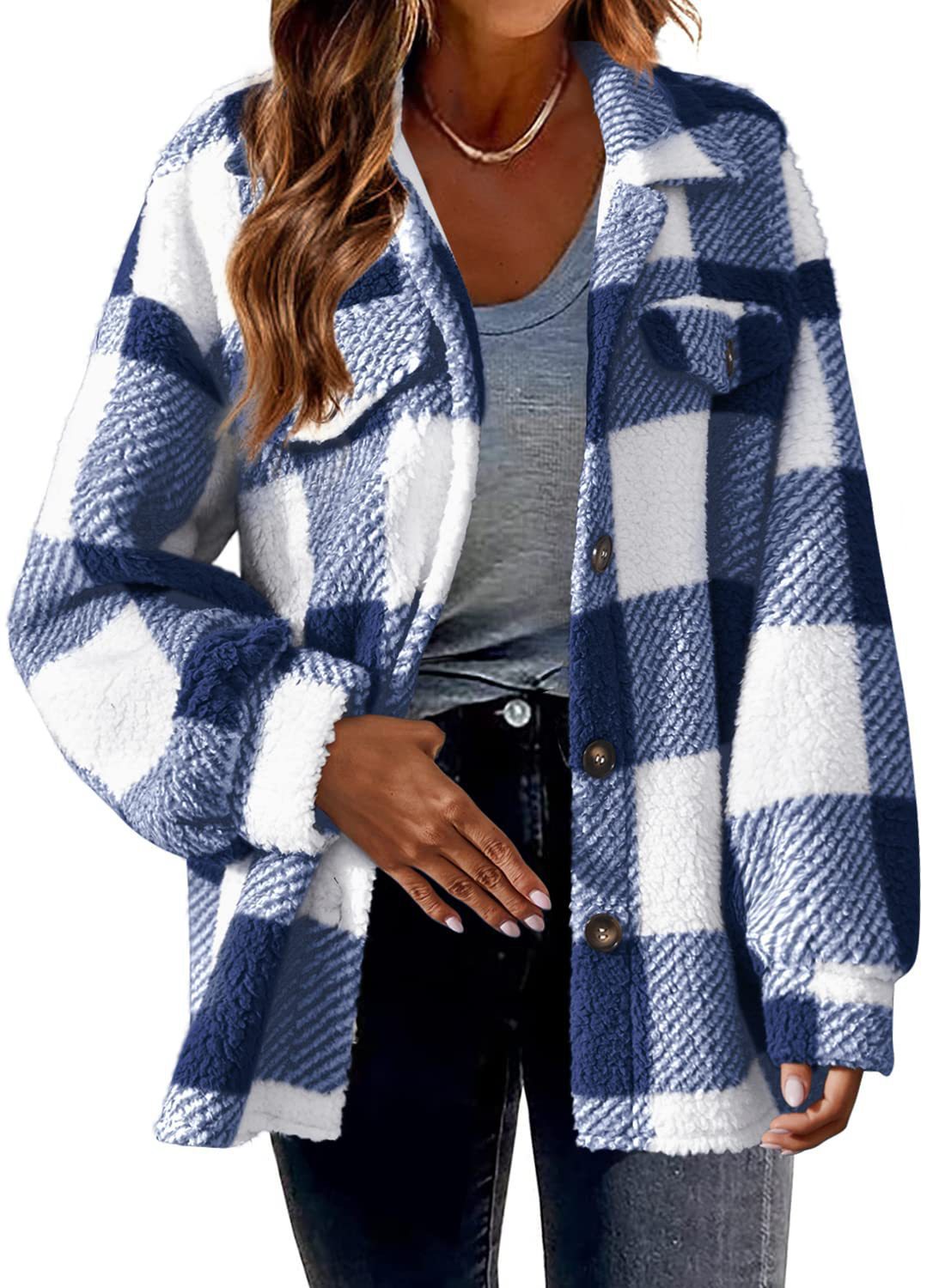 Women's Button Plush Coat