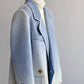 Women's Wool Coat (Blue Gradient White)