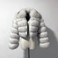 Women's Fur Coat Fox Fur Stitching Short Lapel Long Sleeve Coat