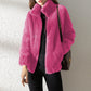 Double Faced Fleece High Neck Cardigan For Women