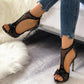 Lace Zipper Stiletto Heel Sandals