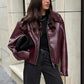 Zippered Leather Jacket