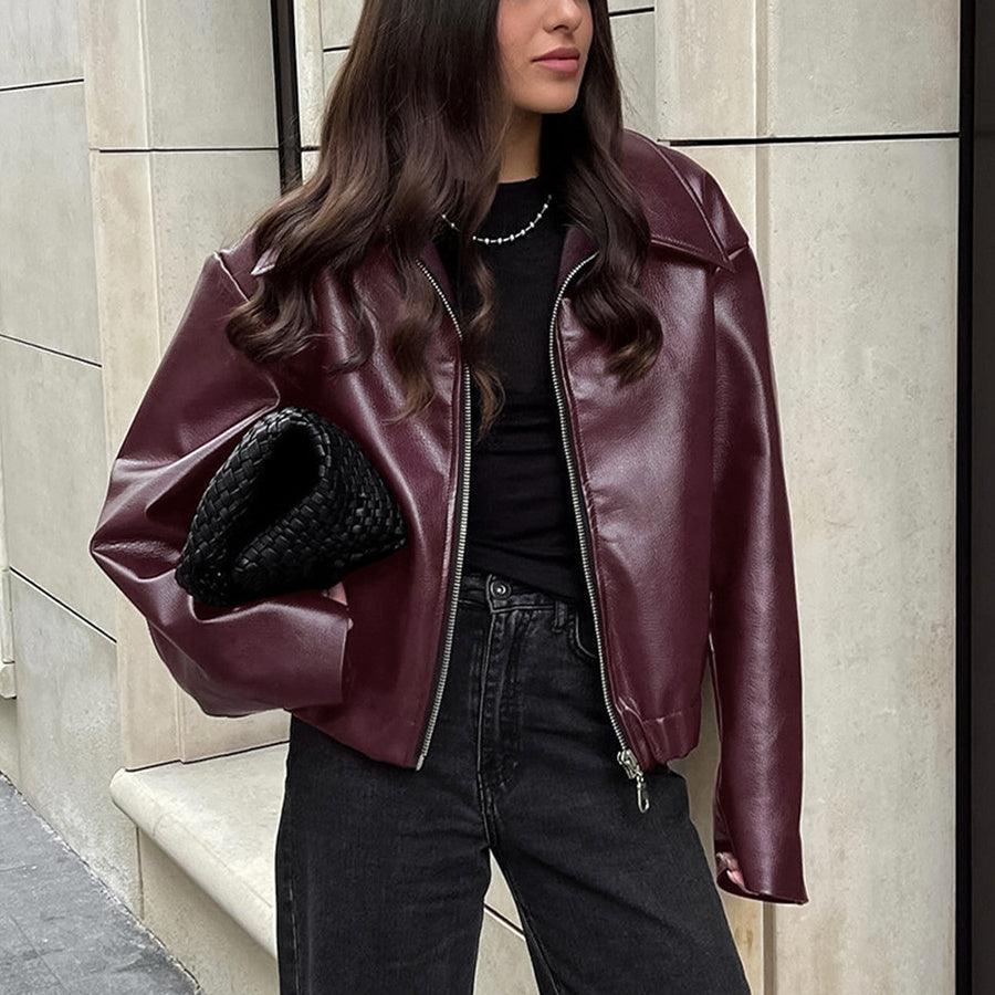 Zippered Leather Jacket