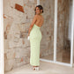 Ins Halter Split Long Dress Summer Slim Fit Backless Dresses Solid High-end Women's Clothing