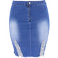 Distressed Denim Skirt
