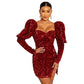 Women's Sequin Bubble Sleeve Dress