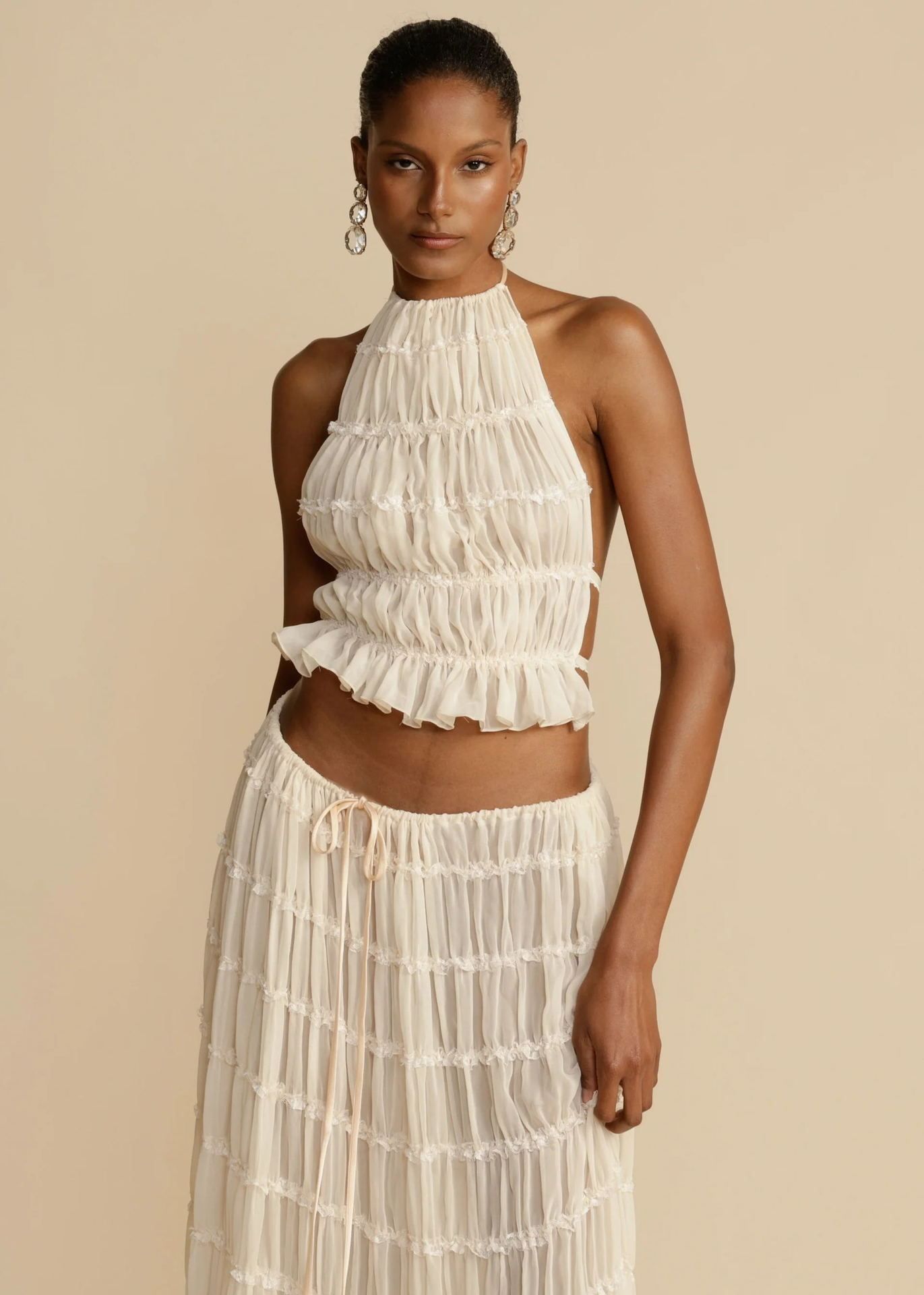 2pcs Bohemian Pleated suit