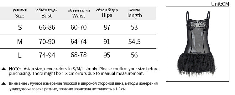 Fluffy Hem Suspender Dress