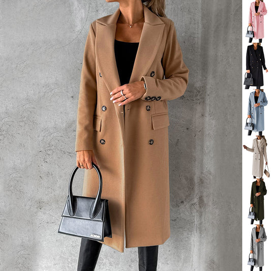 Double Breasted Long Fitted Jacket