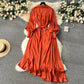 Ladies Long Sleeve Ruffles Dress