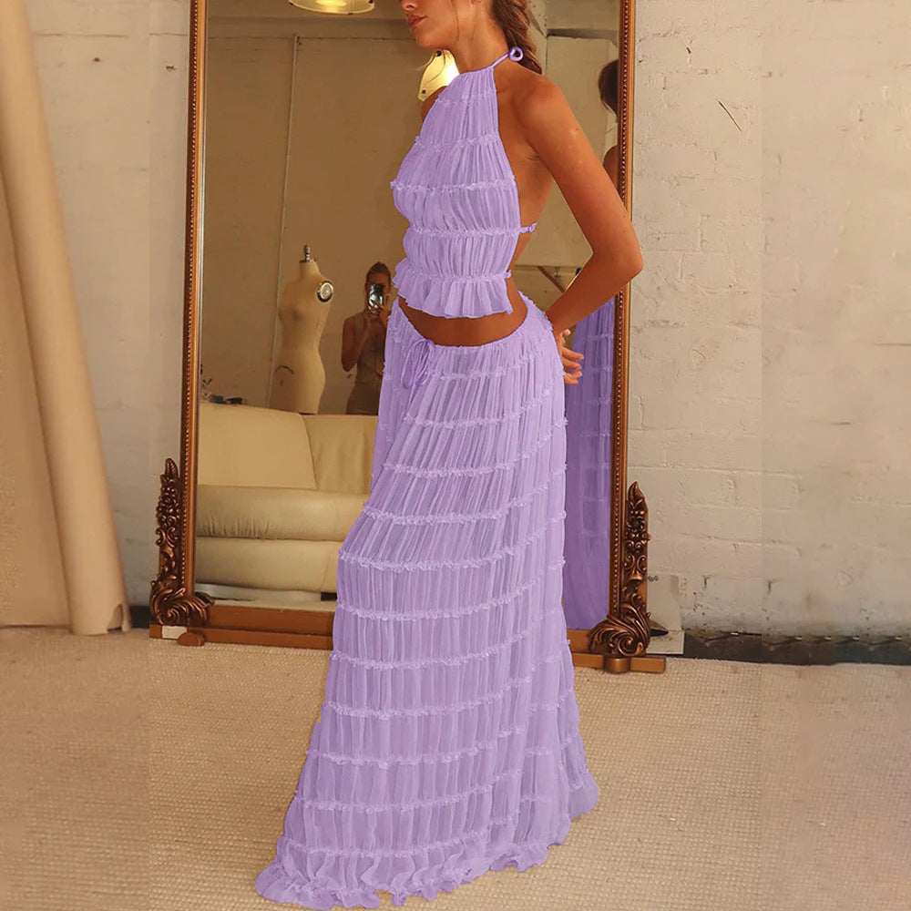 2pcs Bohemian Pleated suit
