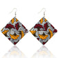 African Wooden Bohemian Square Earrings