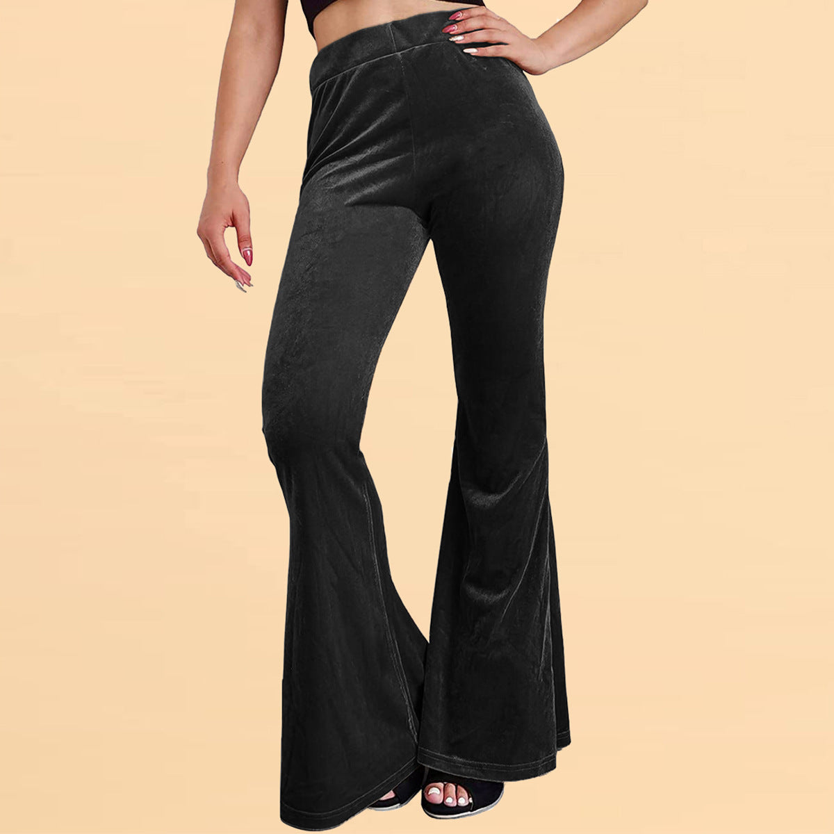 Velvet Bell-bottom Pants