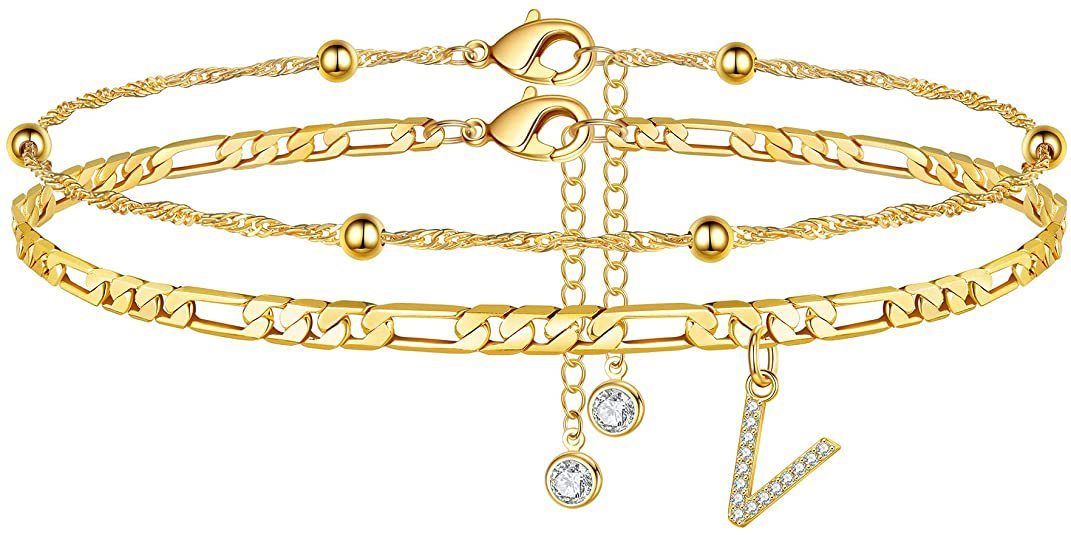 Zircon Letters Anklet