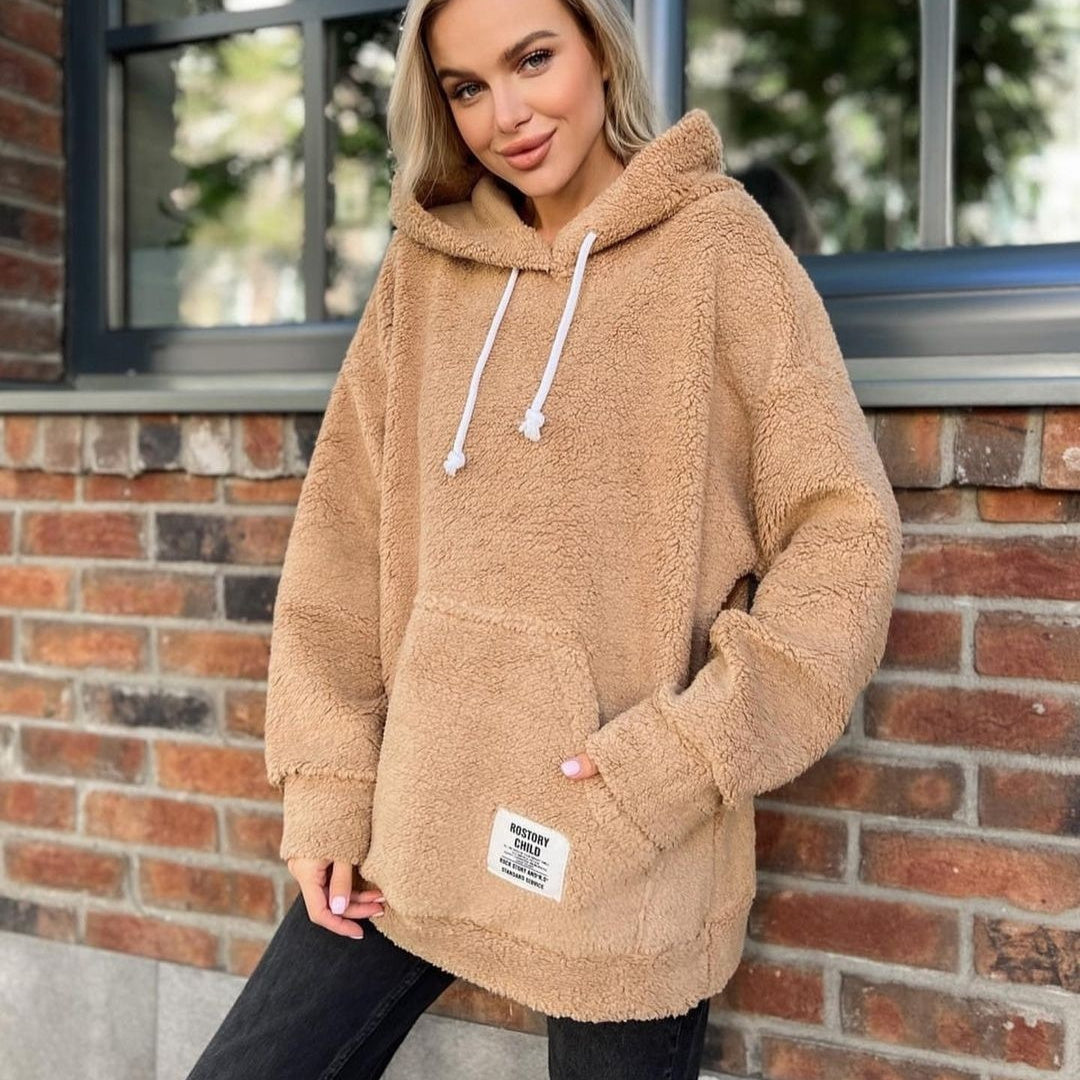 Loose Long-Sleeved Pullover Hoodie For Women