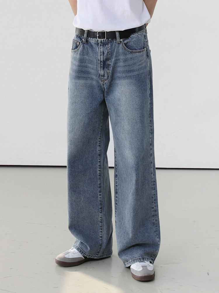 Men's Retro Personality Washed Jeans
