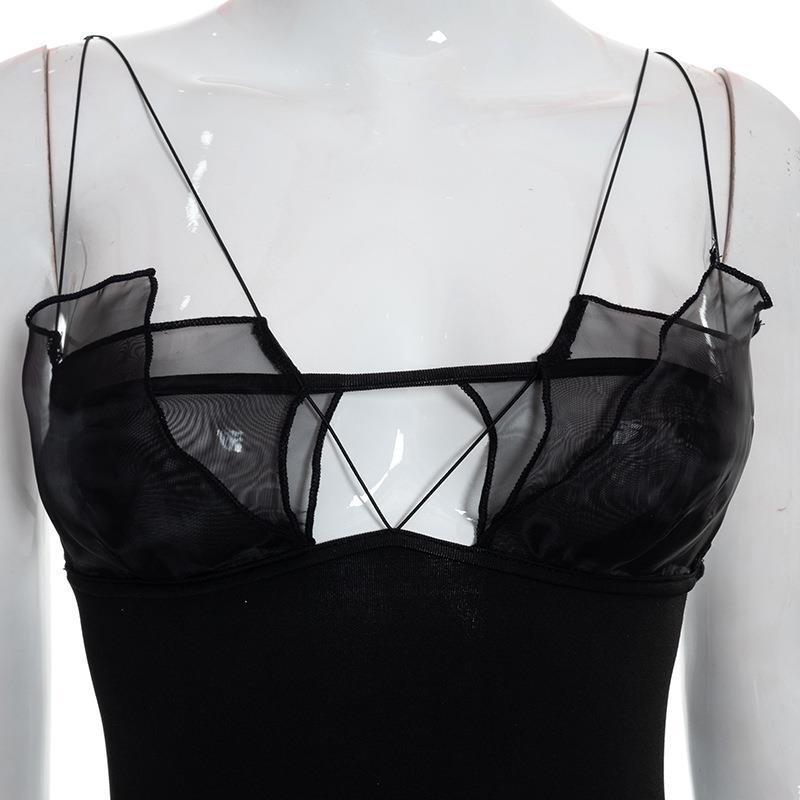 Ladies Splicing Little Black Dress