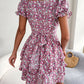 Ladies Floral Shirring Dress