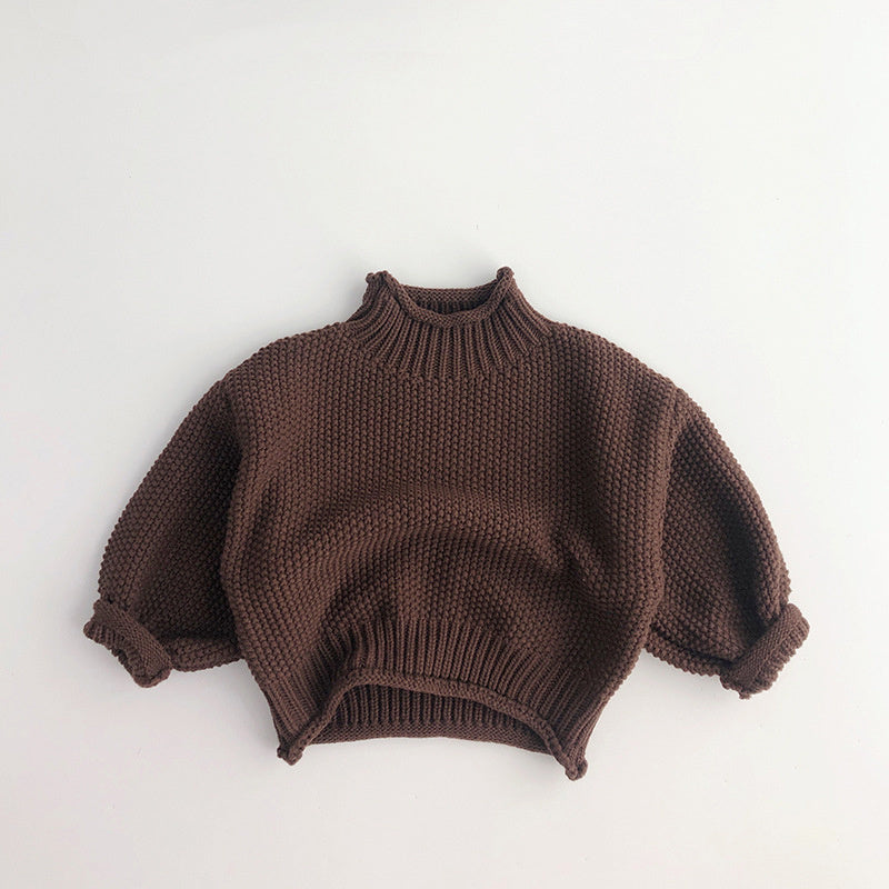 Kids'  Retro Knitted Turtleneck Sweater