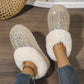 Sequined Plush Slippers