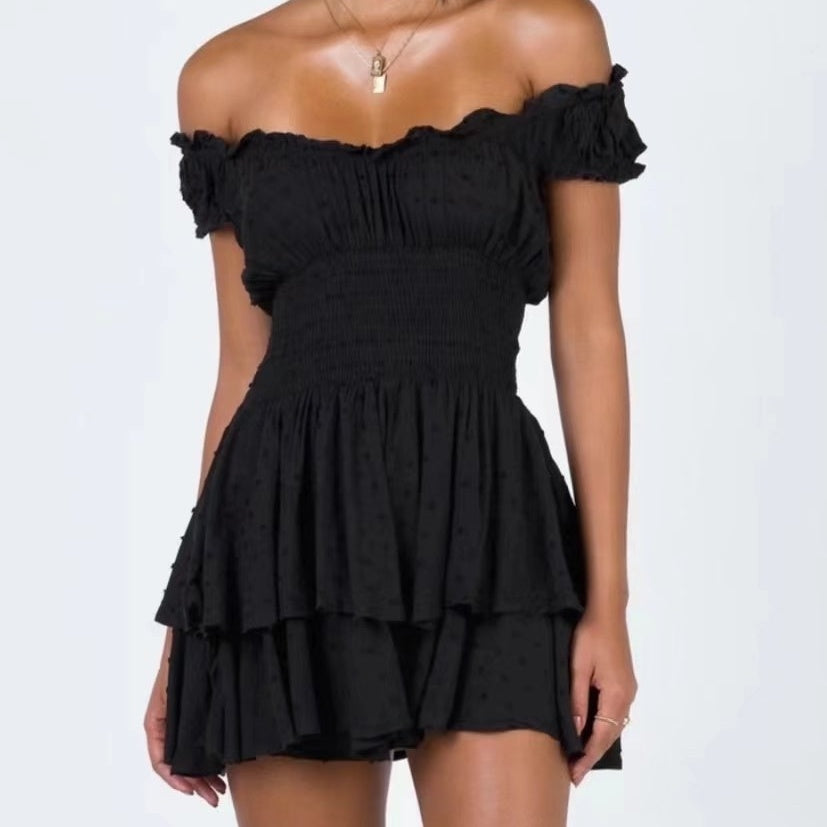 Off-The-Shoulder Frill Dress