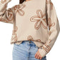 Women's  Floral Printed Crew Neck Sweater