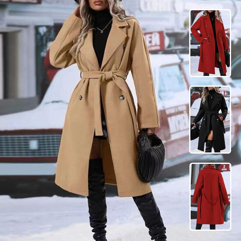 Double Breasted Belted Trench Coat