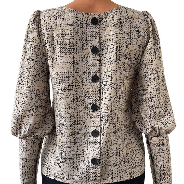 Women's Retro Button Back Blouse