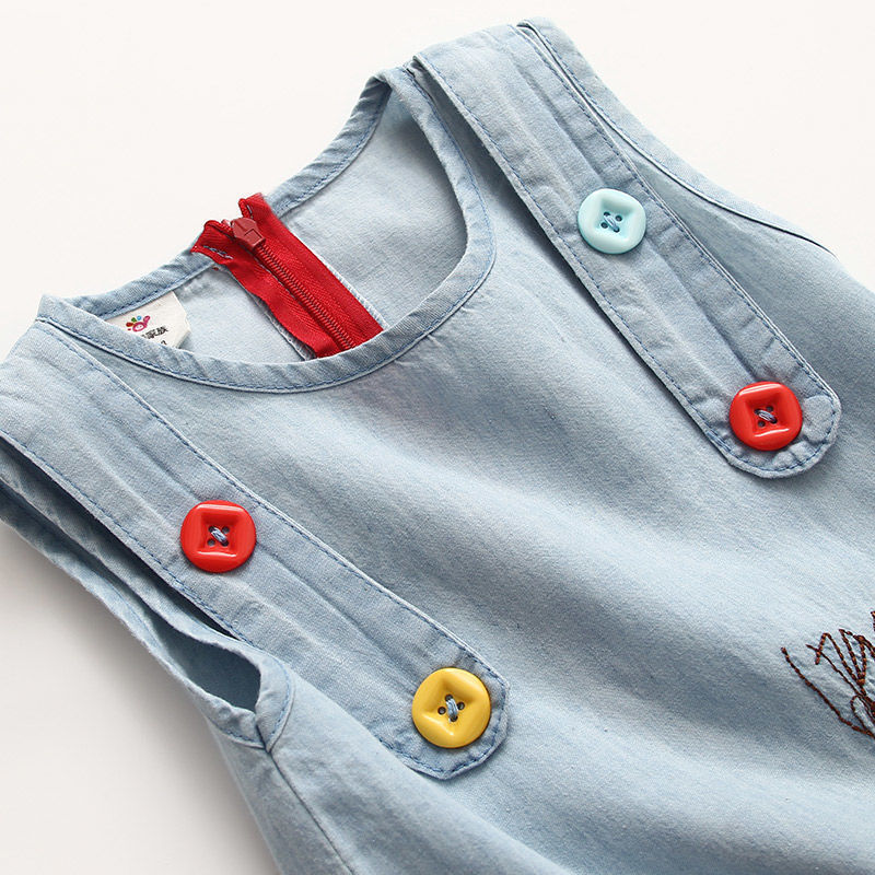 Girl's Embroidered Denim Tunic